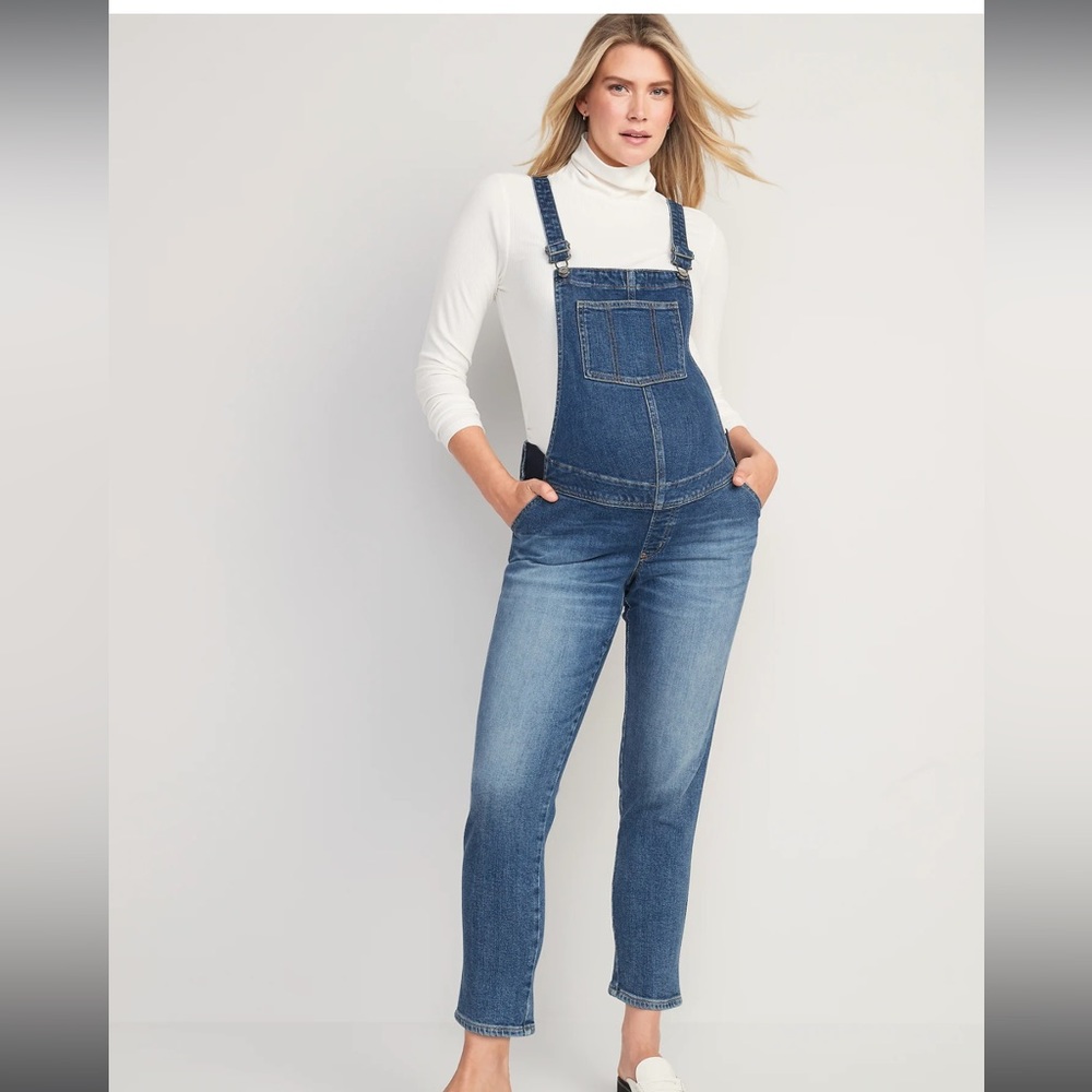 Maternity Side-Panel O.G. Straight Jean Overalls - 2 Short